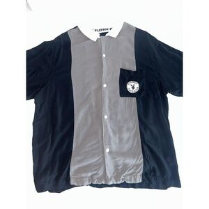 Playboy Surf Club Shirt By Pacsun, Short Sleeve Button Up Mens LG, bowling shirt